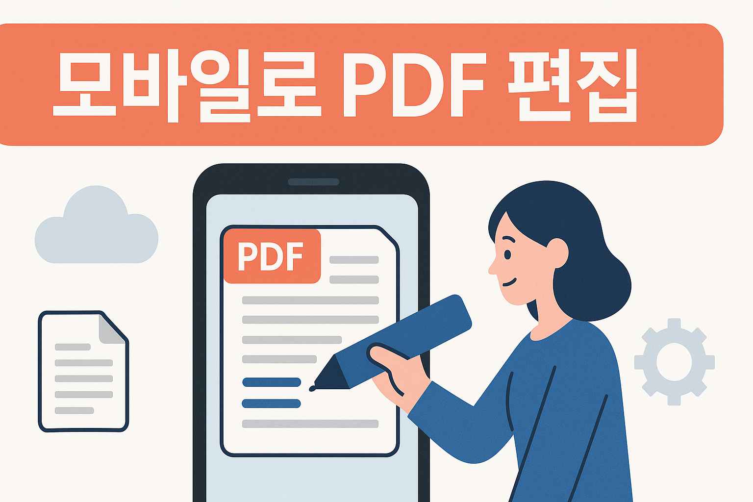 모바일로 PDF 편집하는 이미지