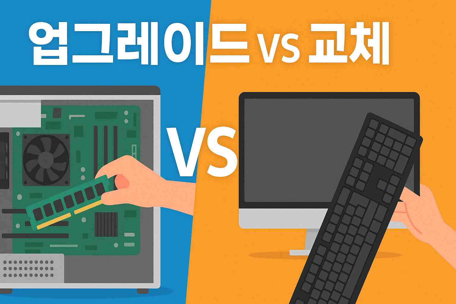 컴퓨터 업그레이드 또는 교체 관련 이미지
