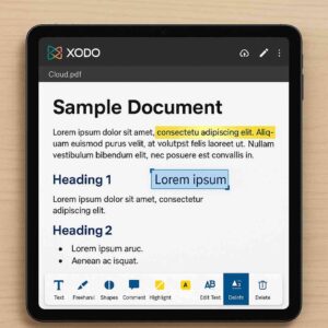Xodo 앱으로 클라우드에서 PDF 열어 편집하는 모습